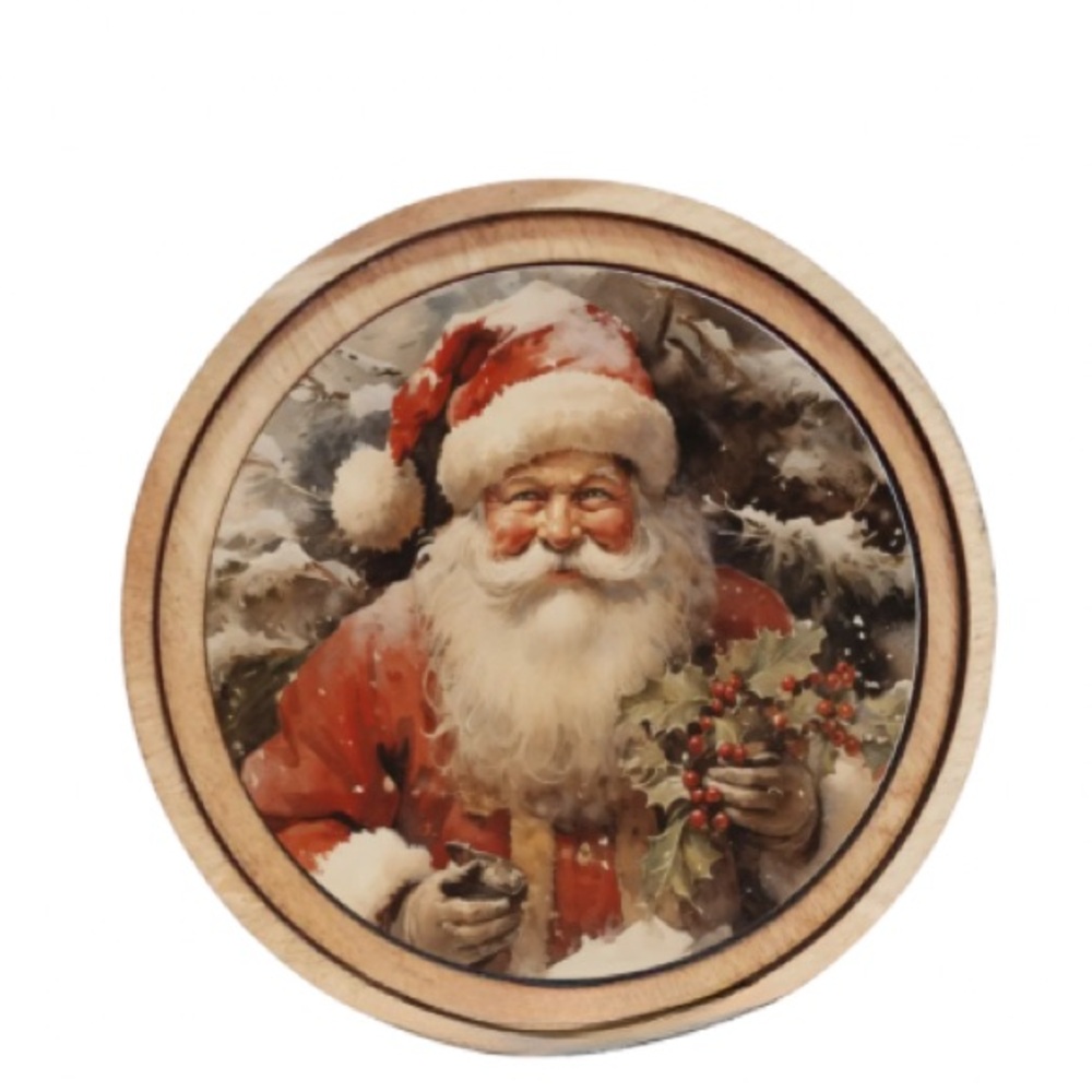 Santa Claus 8” Wooden Handmade Christmas Art New